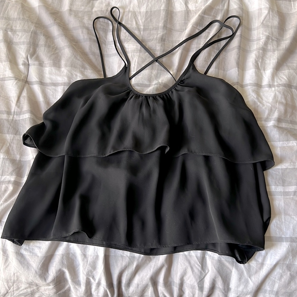 Forever 21 black flowy tank